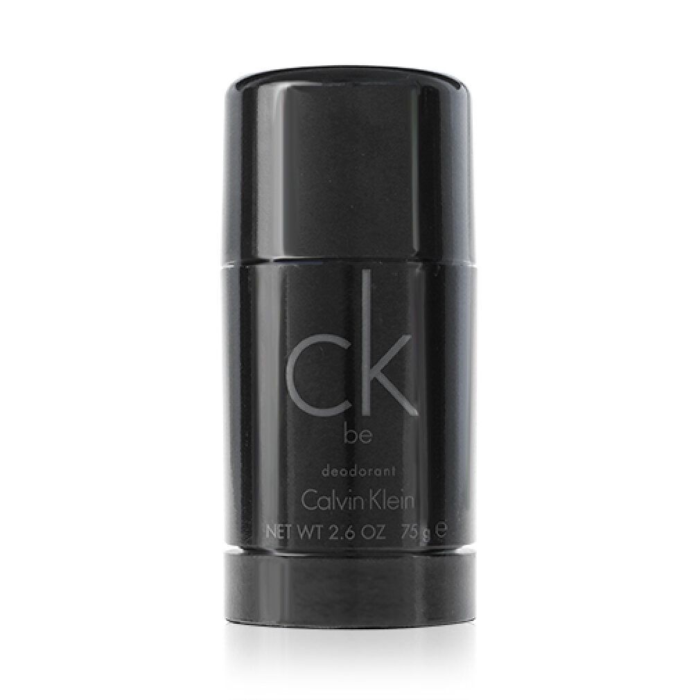 Stick deodorante nero. Scritta: ck be, deodorante, Calvin Klein. Peso netto 2.6 OZ 75 g.