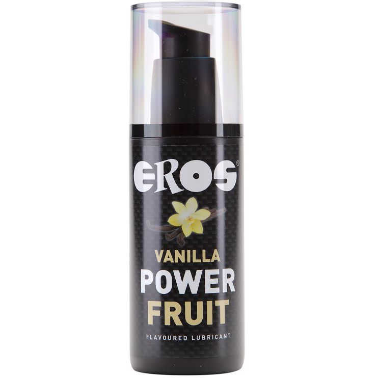 Gel da massaggio Eros Power Fruit Vaniglia, flacone da 100ml con erogatore.