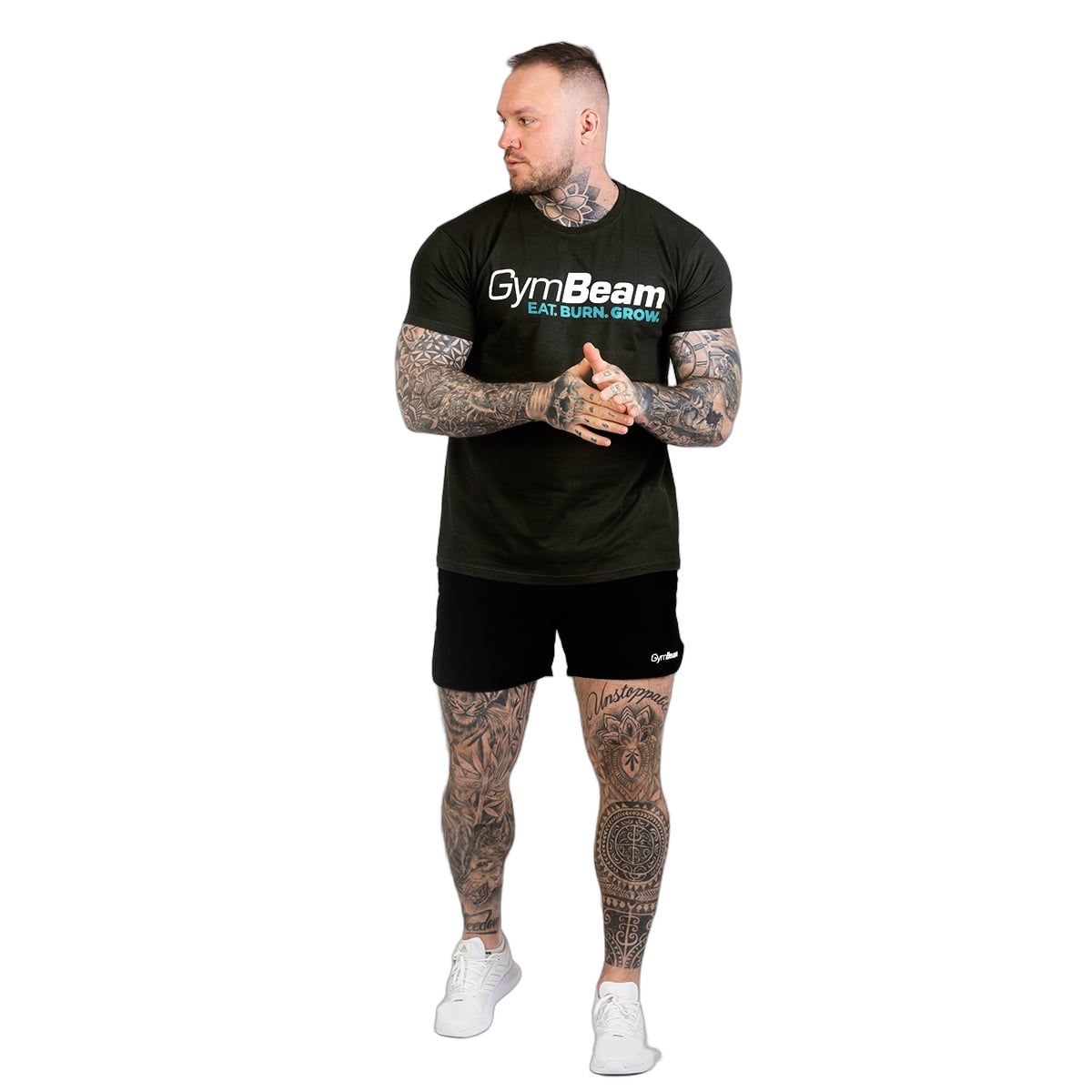 GymBeam T-shirt uomo Grow Black regular