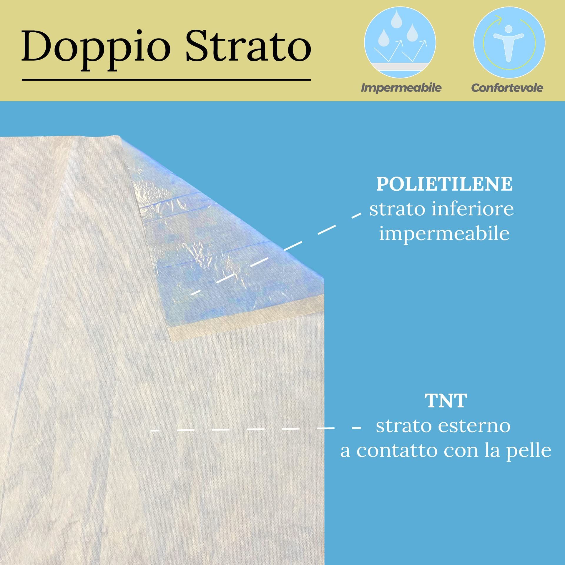 Medical Sud Lenzuola Monouso Impermeabile in Tessuto non tessuto e Polietilene cm 140/240