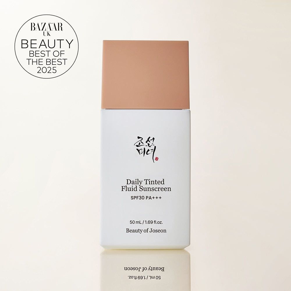 BEAUTY OF JOSEON Daily Tinted Fluid Sunscreen SPF30 PA+++ con il premio 'Best of the Best 2025'.
