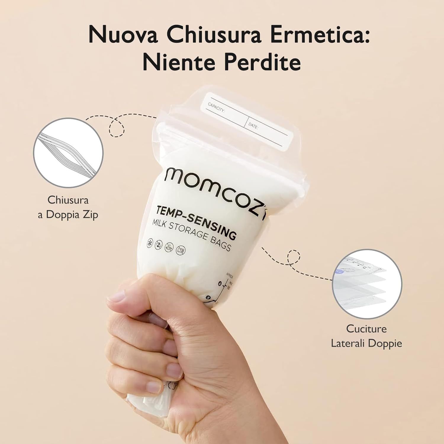 Sacchetti per la conservazione del latte materno Momcozy