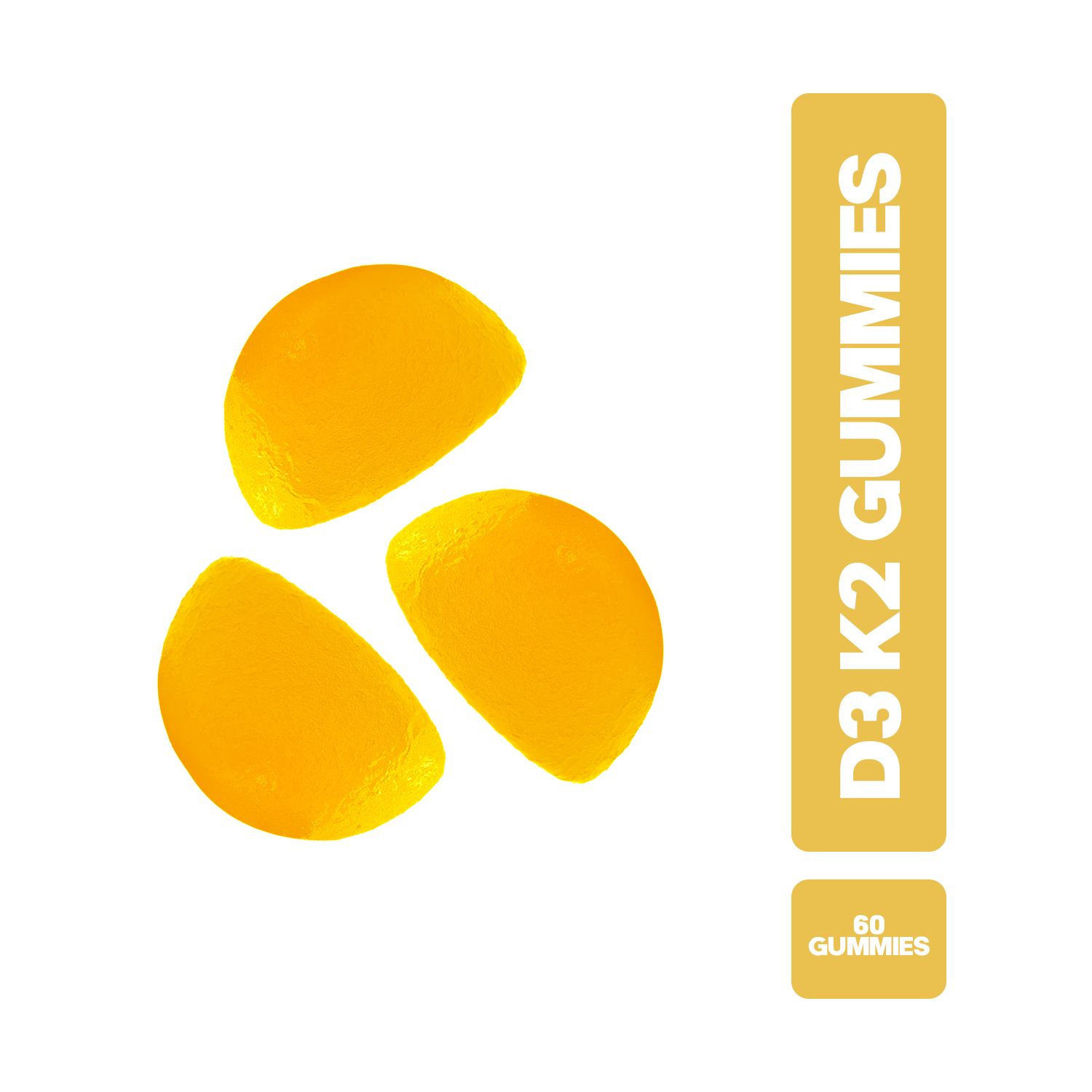 Tre VITA CEEL D3 K2 Gummies accanto a un'etichetta '60 Gummies'.