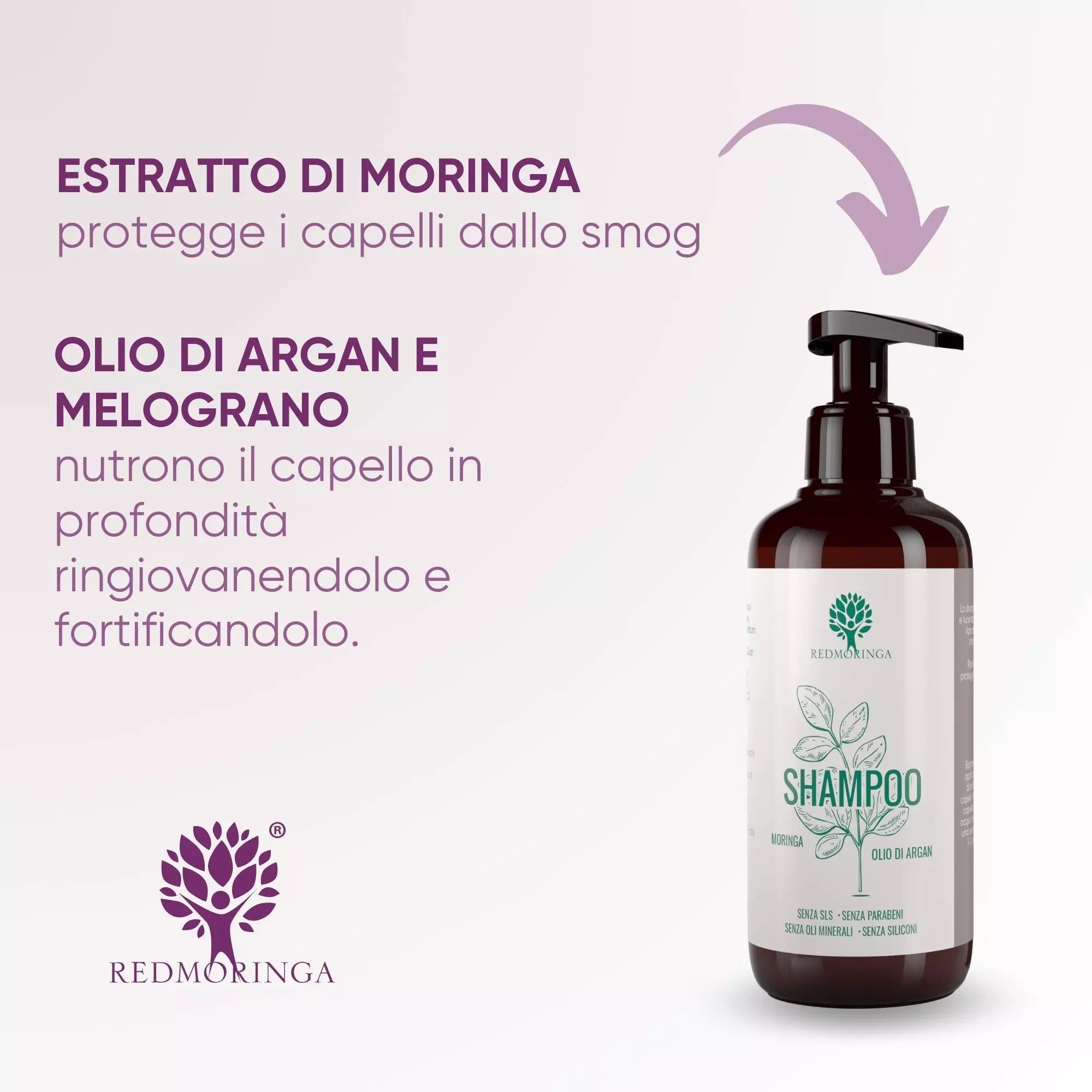 Shampoo Rinforzante alla Moringa – Anti Inquinamento e Volume