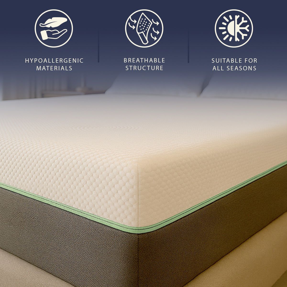 The White Stone Materasso 160x190 in Memory Foam e Molle Insacchettate | Altezza 25 cm