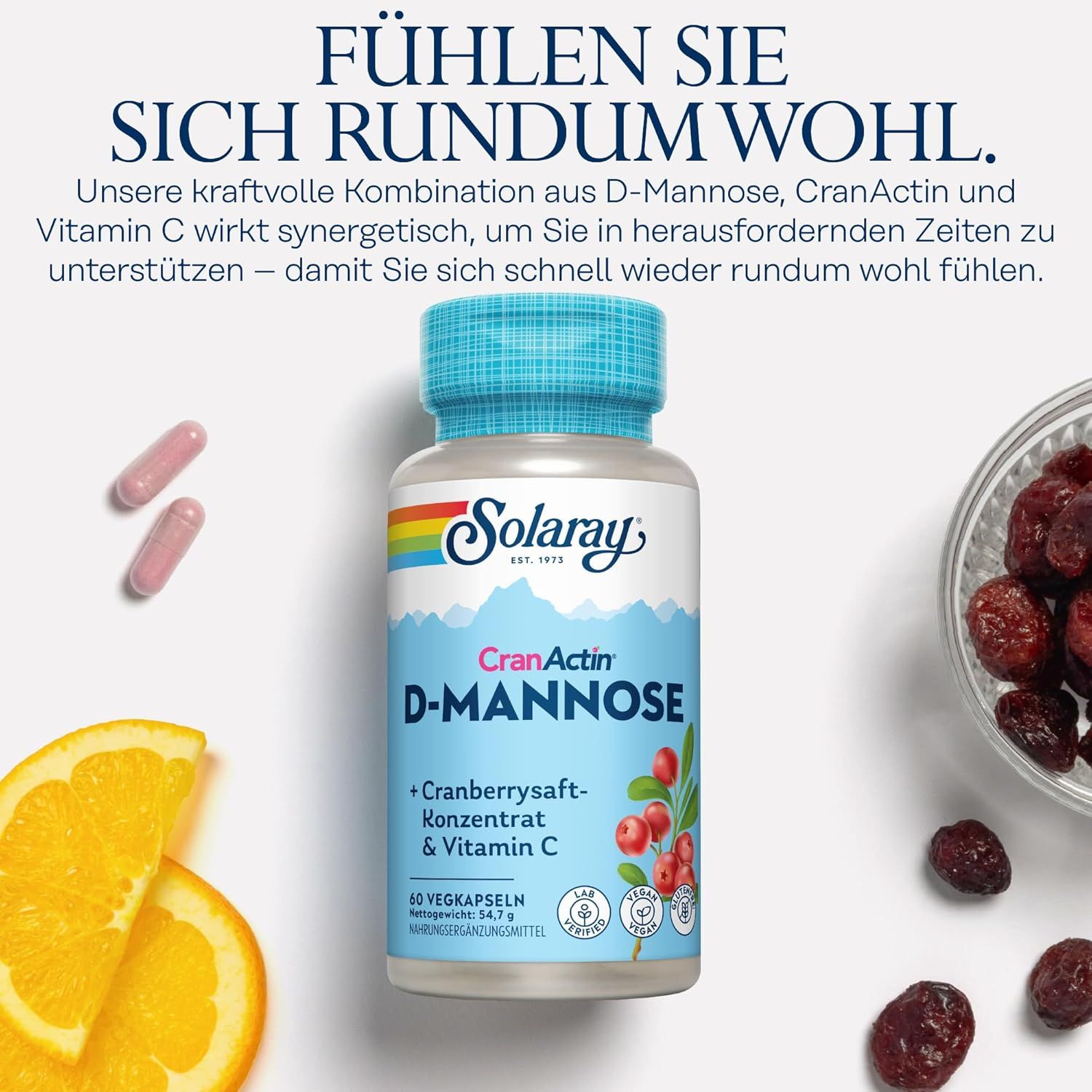 Solaray D-Mannosio con CranActin Capsule