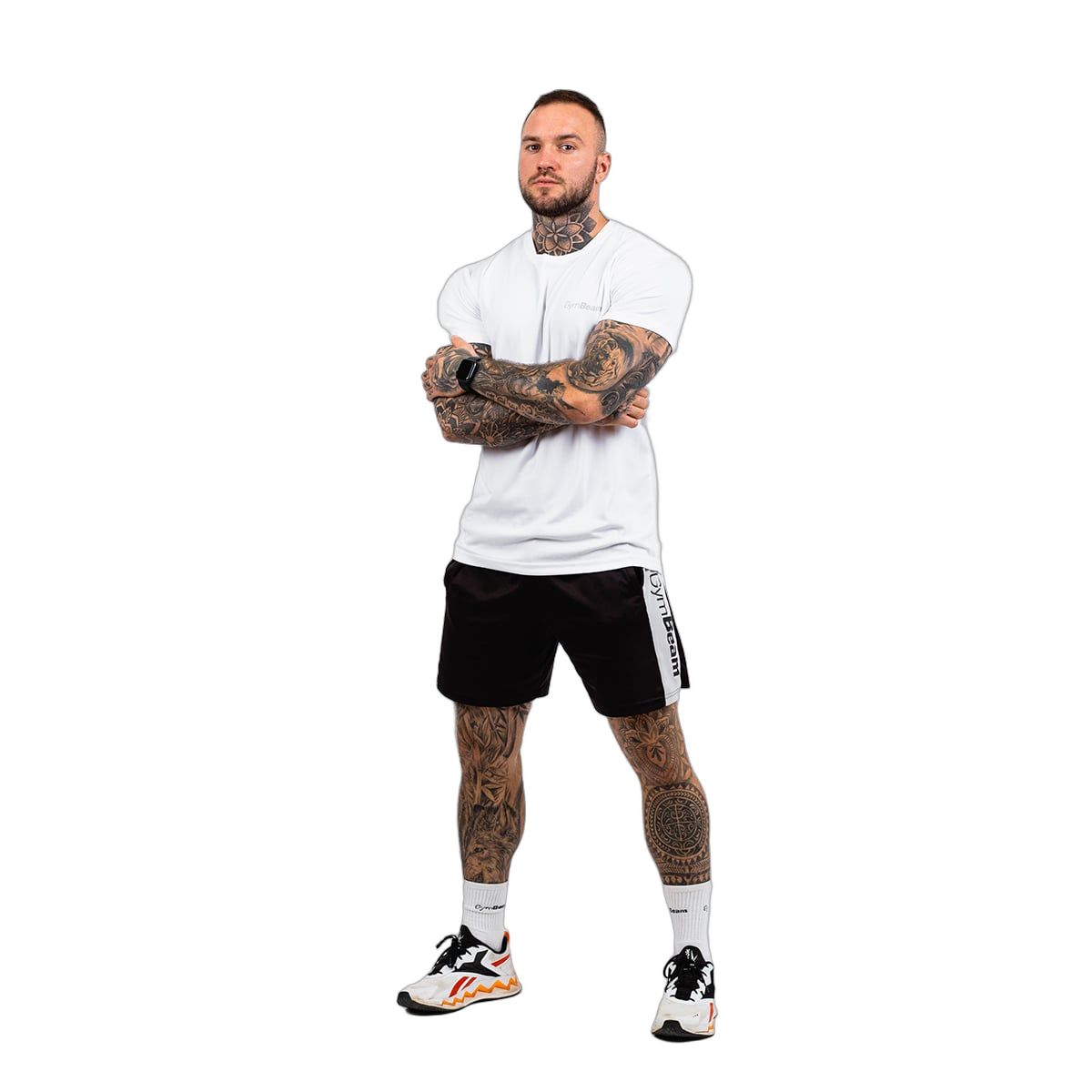 T-shirt TRN da uomo bianco, a maniche corte, con logo discreto sul petto.
