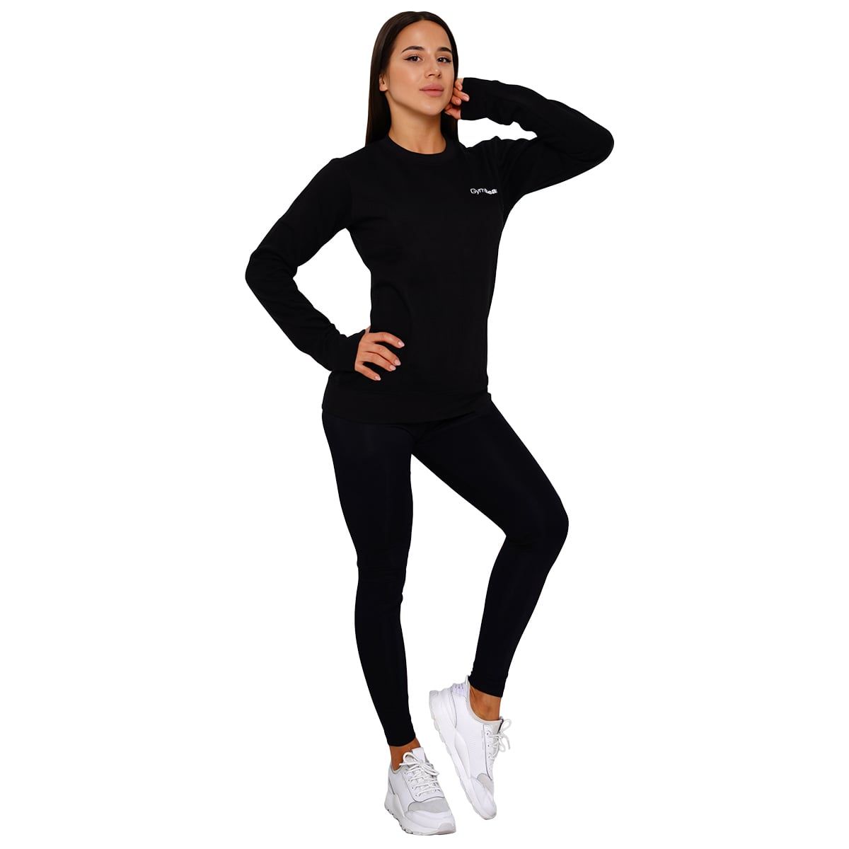 GymBeam Felpa donna Basic Jumper Black regular senza cappuccio