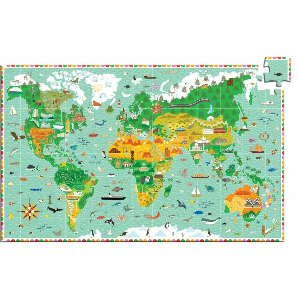 djeco Puzzle di osservazione: il giro del mondo 200 pezzi