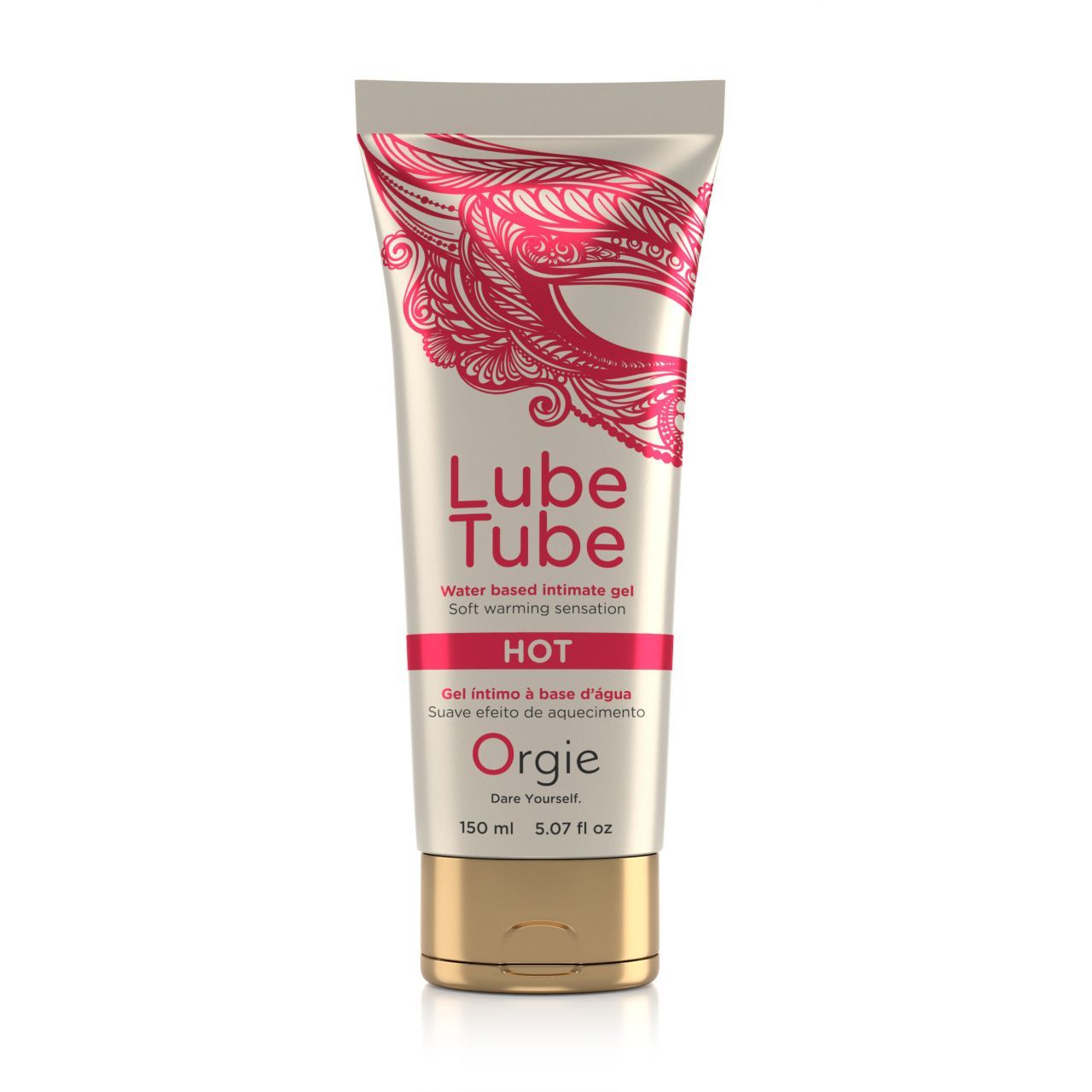 Orgie Lube Tube HOT gel lubrificante in un tubetto con tappo dorato. A base d'acqua per un calore delicato.