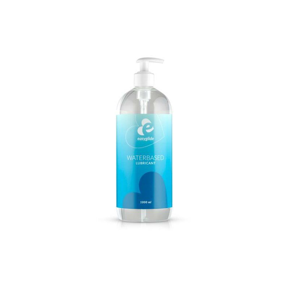 Flacone trasparente con dosatore. Etichetta con logo e scritta "WATERBASED LUBRICANT". Capacità: 1000 ml.