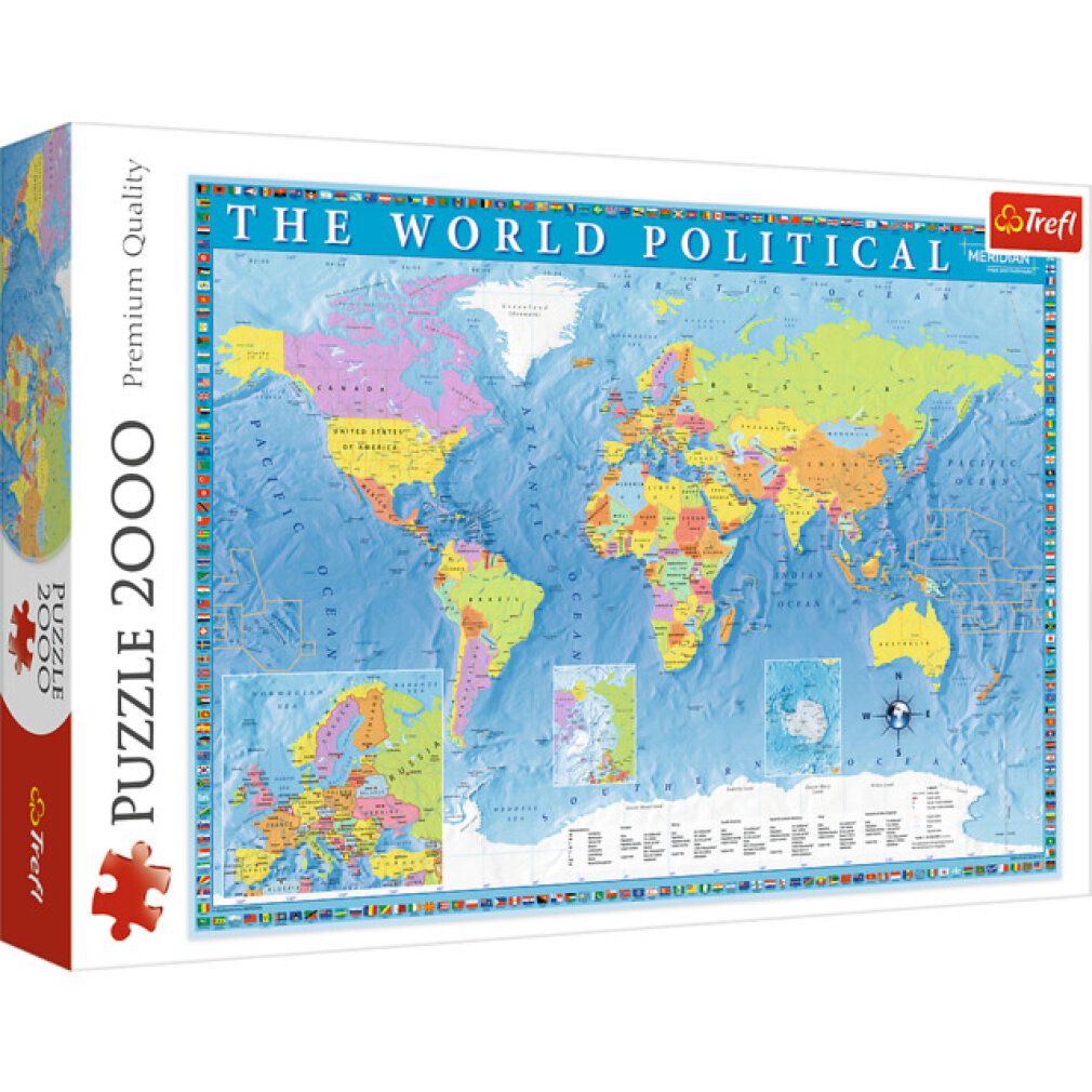 Puzzle trefl Mappa del mondo politico 2000 pezzi