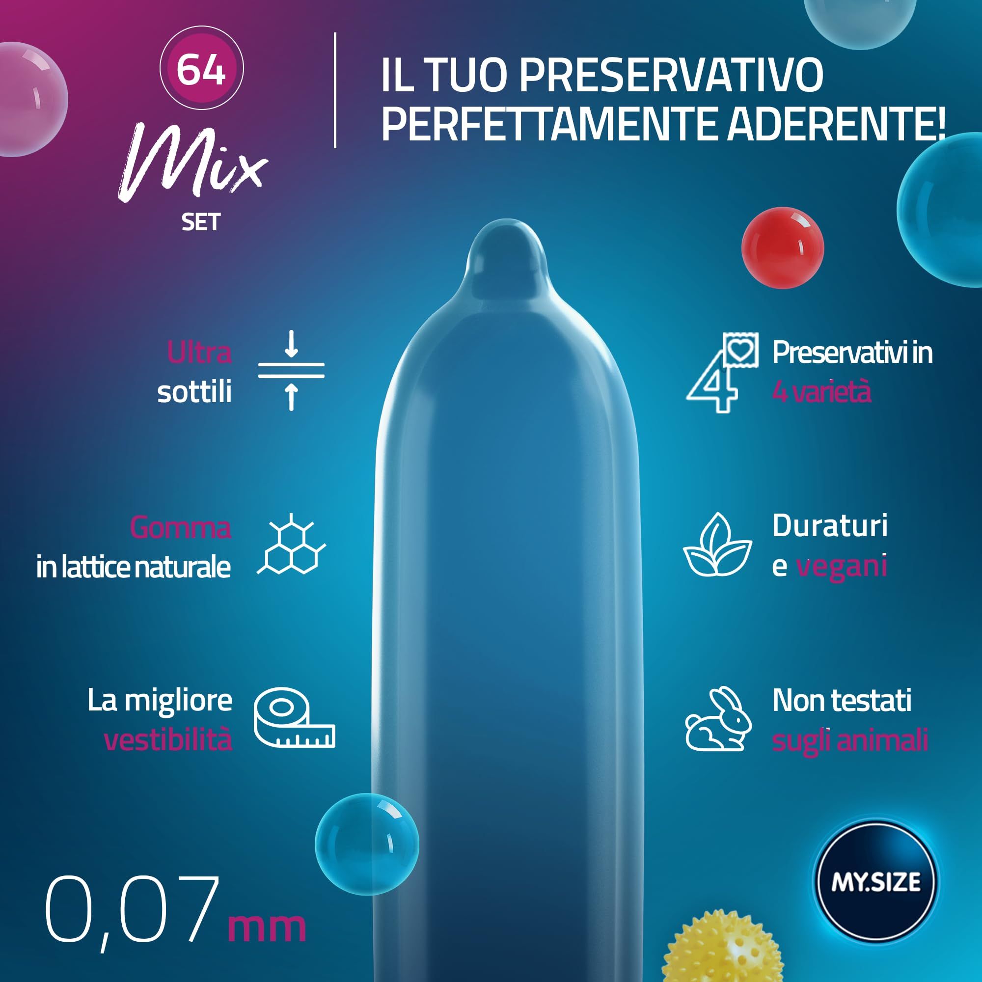 MY.SIZE Mix Set Preservativi Taglia 6 64mm