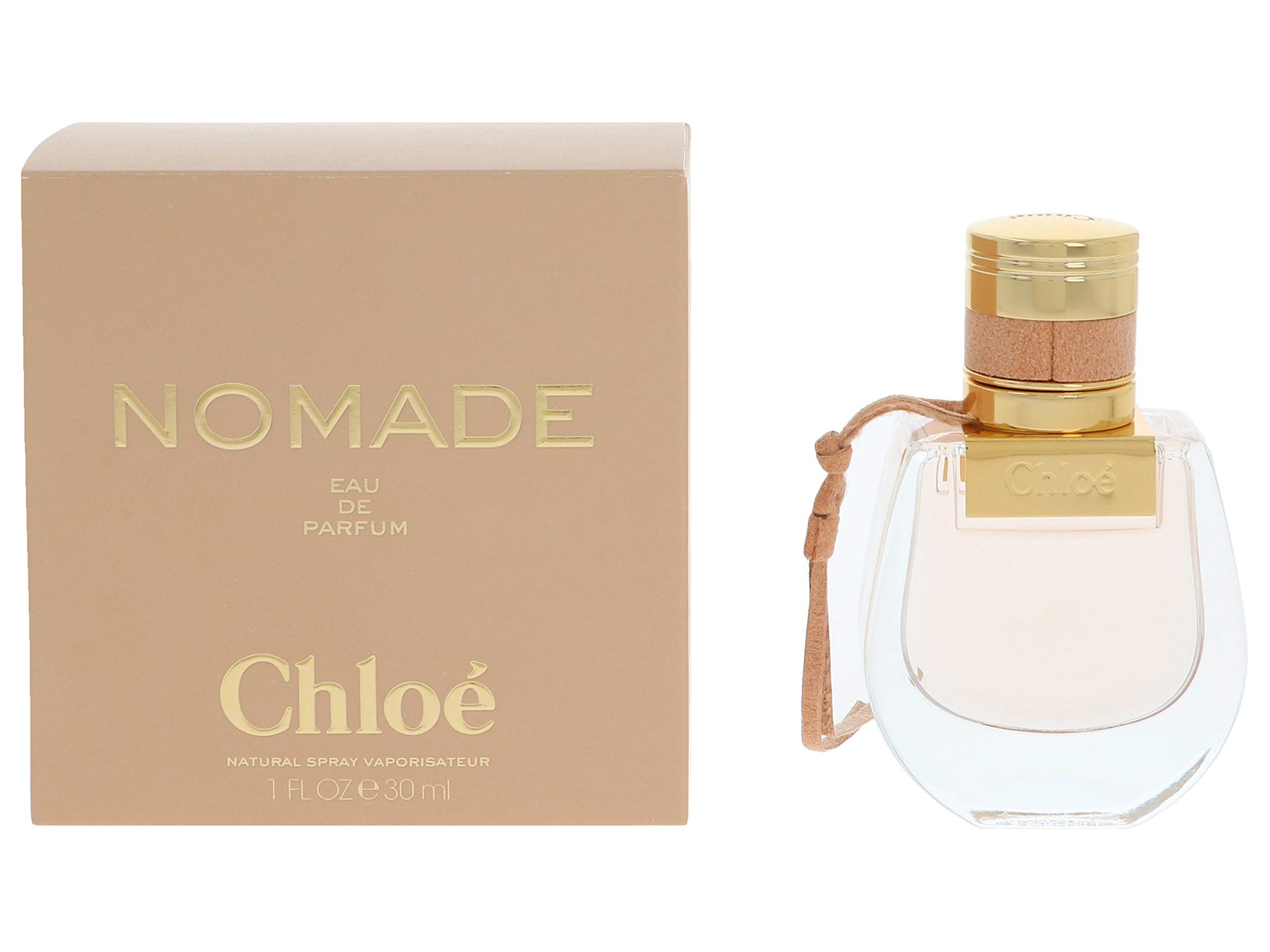 Chloé Nomade E.d.P. Nat. Spray. Flacone e confezione. Rosa. Tappo dorato. 30ml.