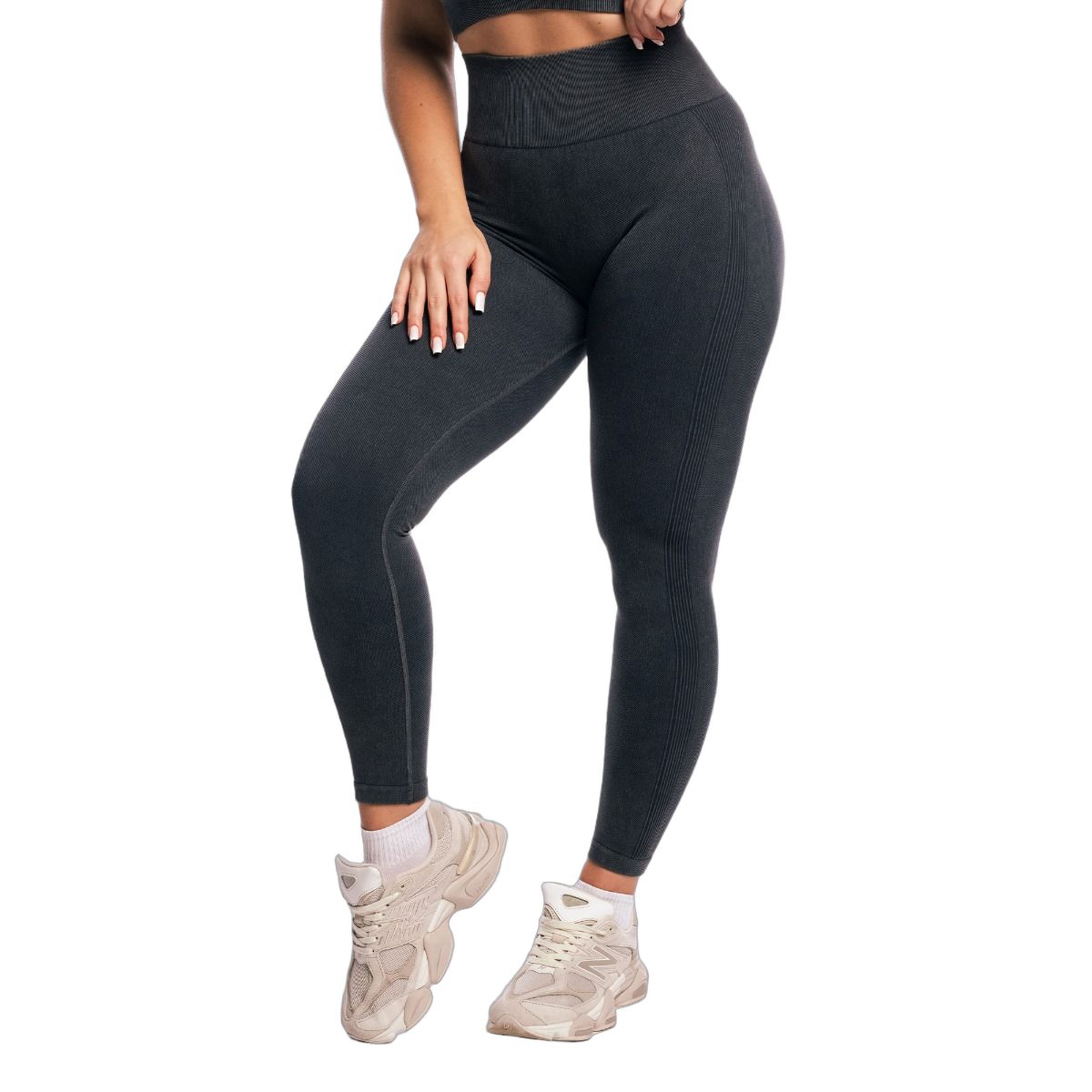 GymBeam Leggings donna Lift senza cuciture a vita alta senza tasche Coal