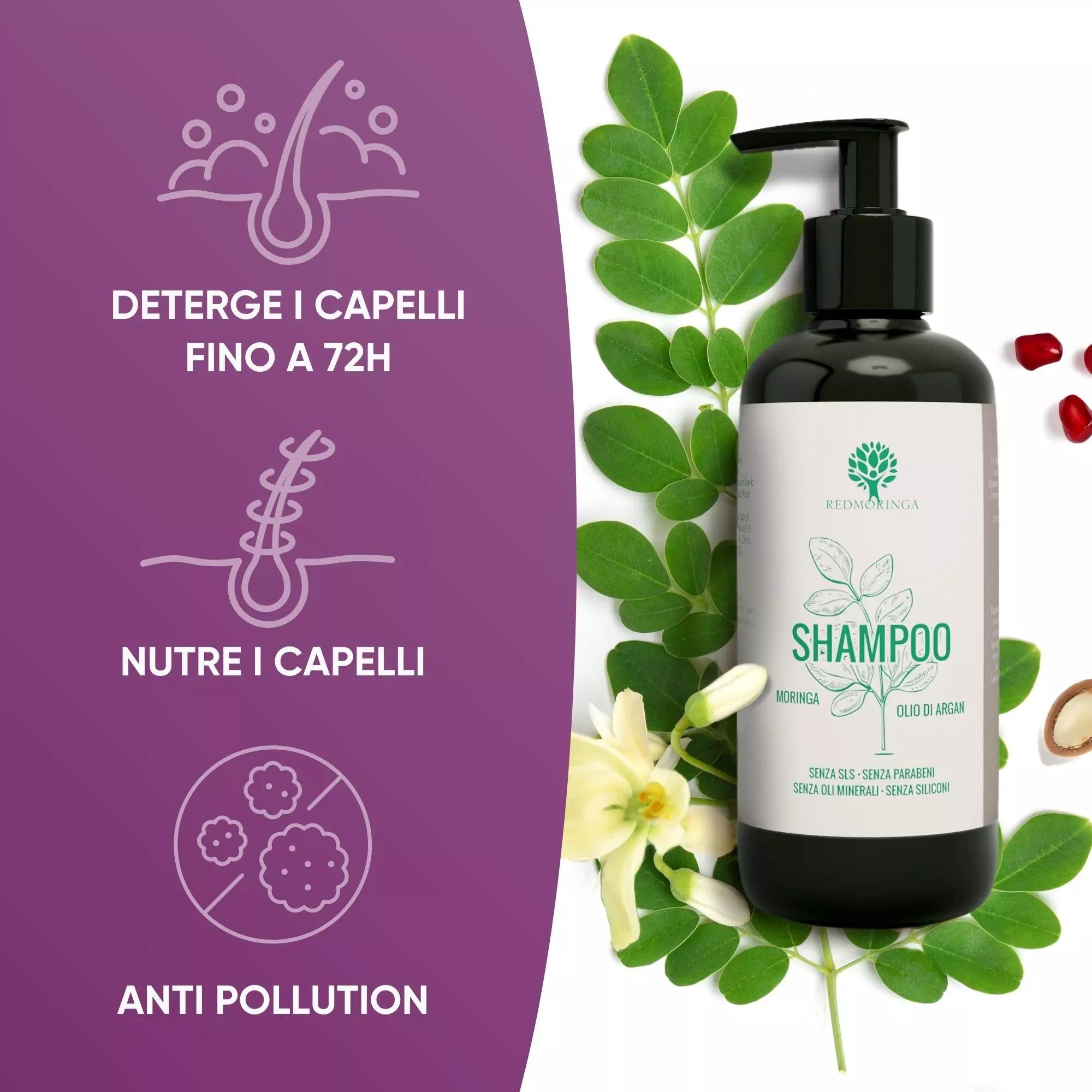 Shampoo Rinforzante alla Moringa – Anti Inquinamento e Volume
