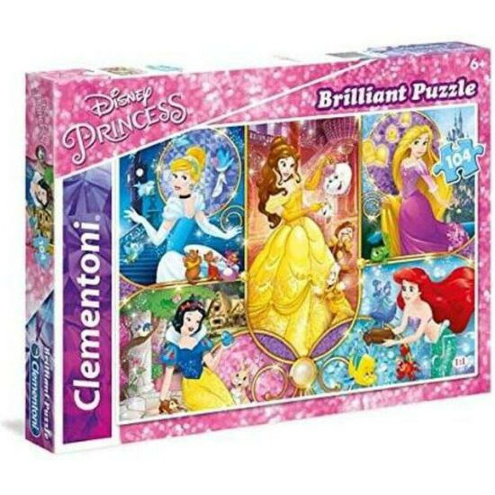 clementoni Puzzle brillante Principesse Disney: Mondi da favola 104 pezzi