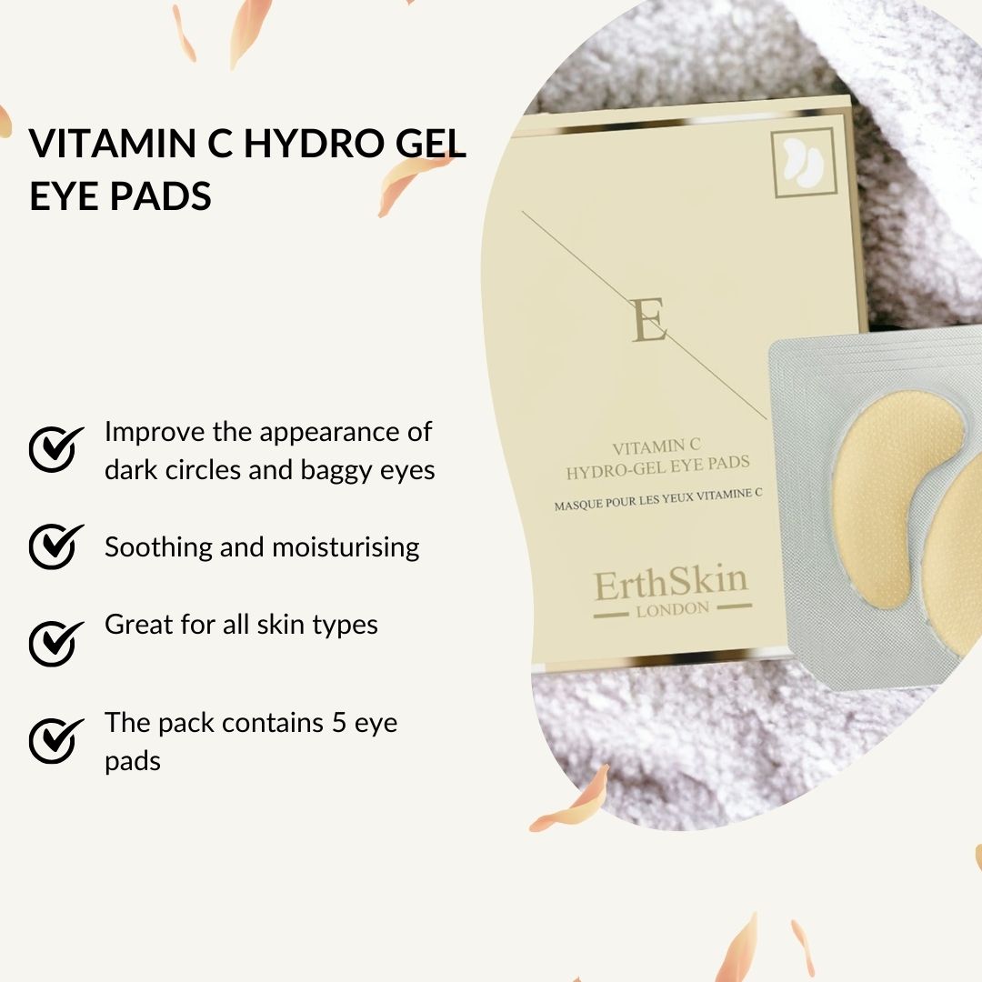 Patch oculari idrogel Vitamina C ErthSkin London: 5 patch, per occhiaie e borse.
