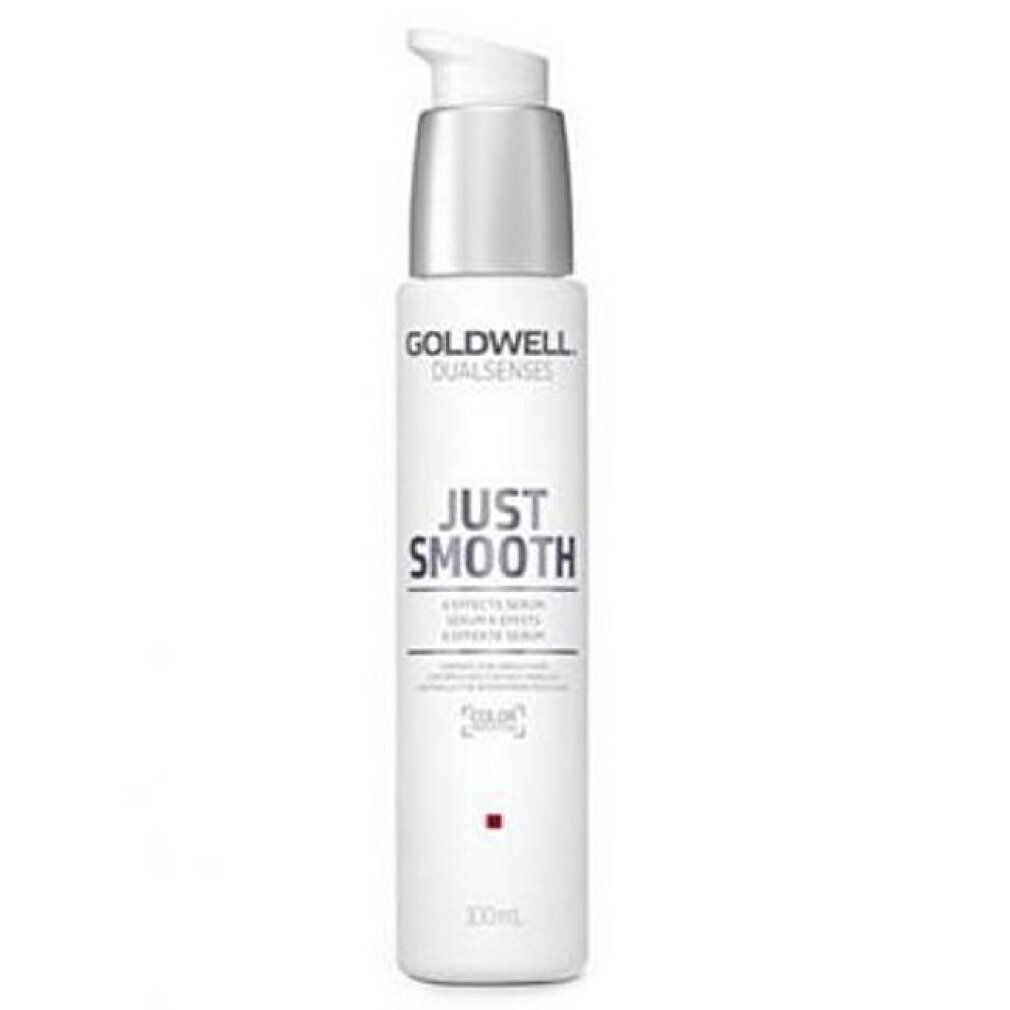 Siero Goldwell Dualsenses Just Smooth. Flacone bianco con dosatore argento. Nome prodotto e logo visibili.
