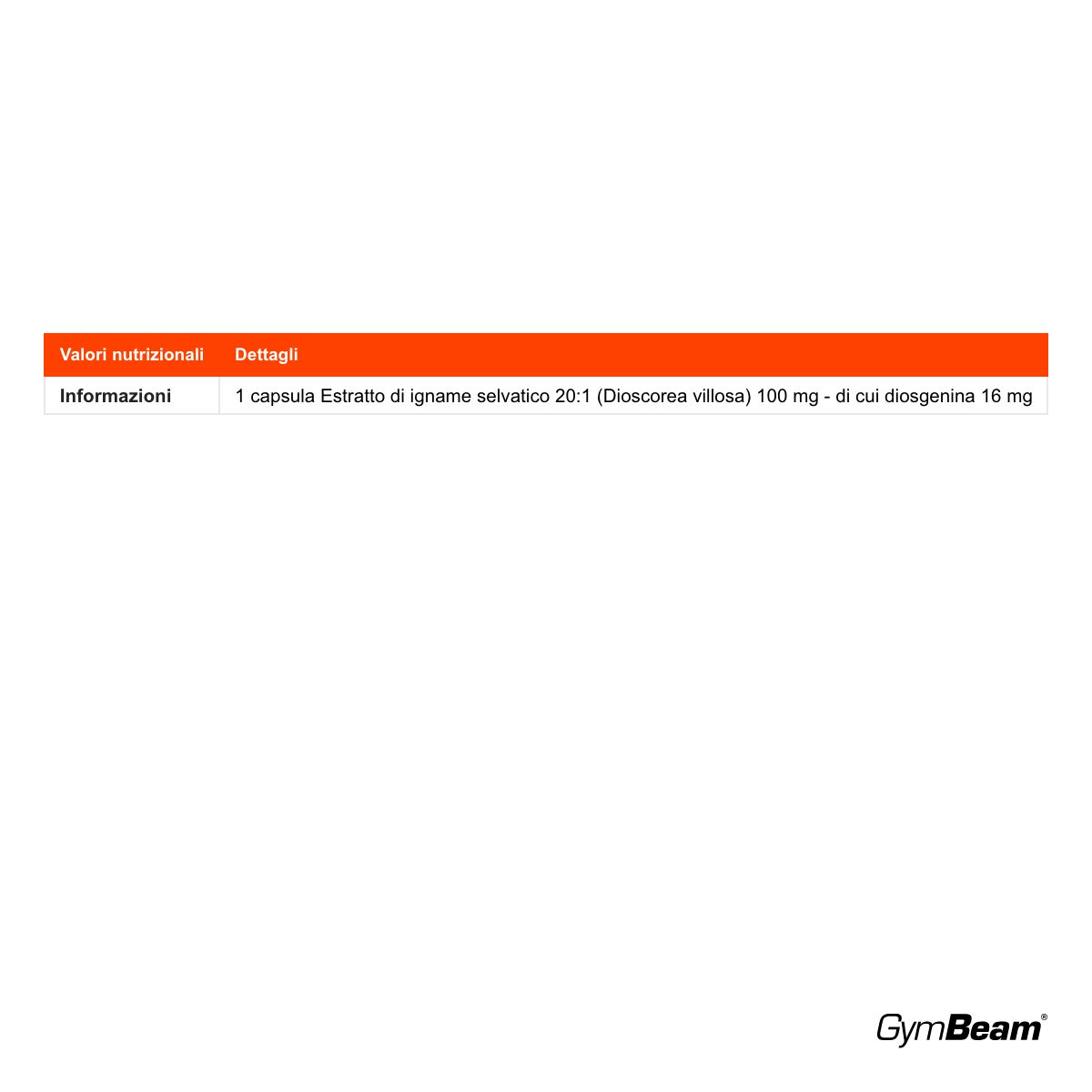 GymBeam Estratto di Igname Selvatico estratto vegetale capsule