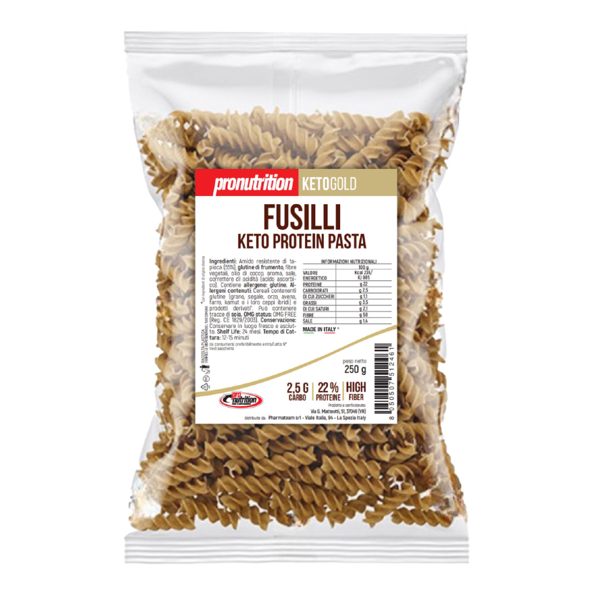 Pronutrition Pasta Keto - Fusilli 250 g - Proteica - Low Carb