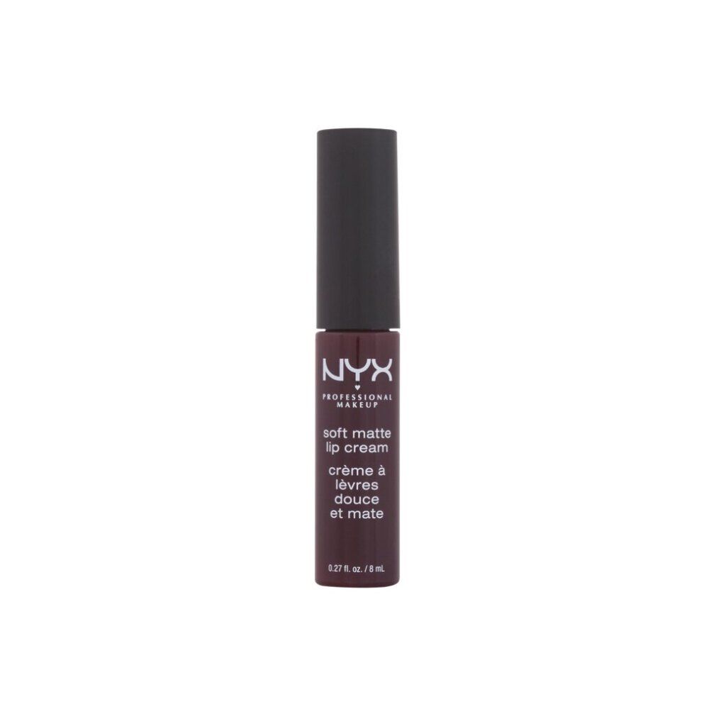 NYX Soft Matte Lip Cream 20 Copenhagen. Rossetto color vino in flacone con applicatore.