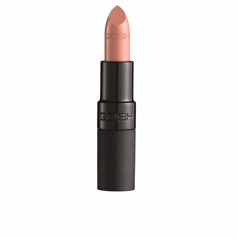 Rossetto rosa chiaro. Contenitore nero con logo GOSH. Finitura opaca.
