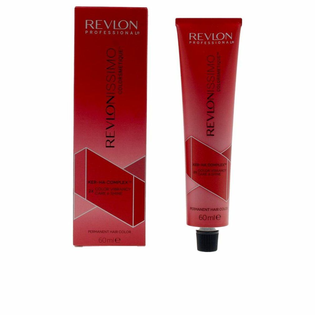 Revlonissimo Colorsmetique 66,60 Deep Red. Tubo e scatola. Confezione rossa. Testo: Ker-Ha Complex, 60ml.