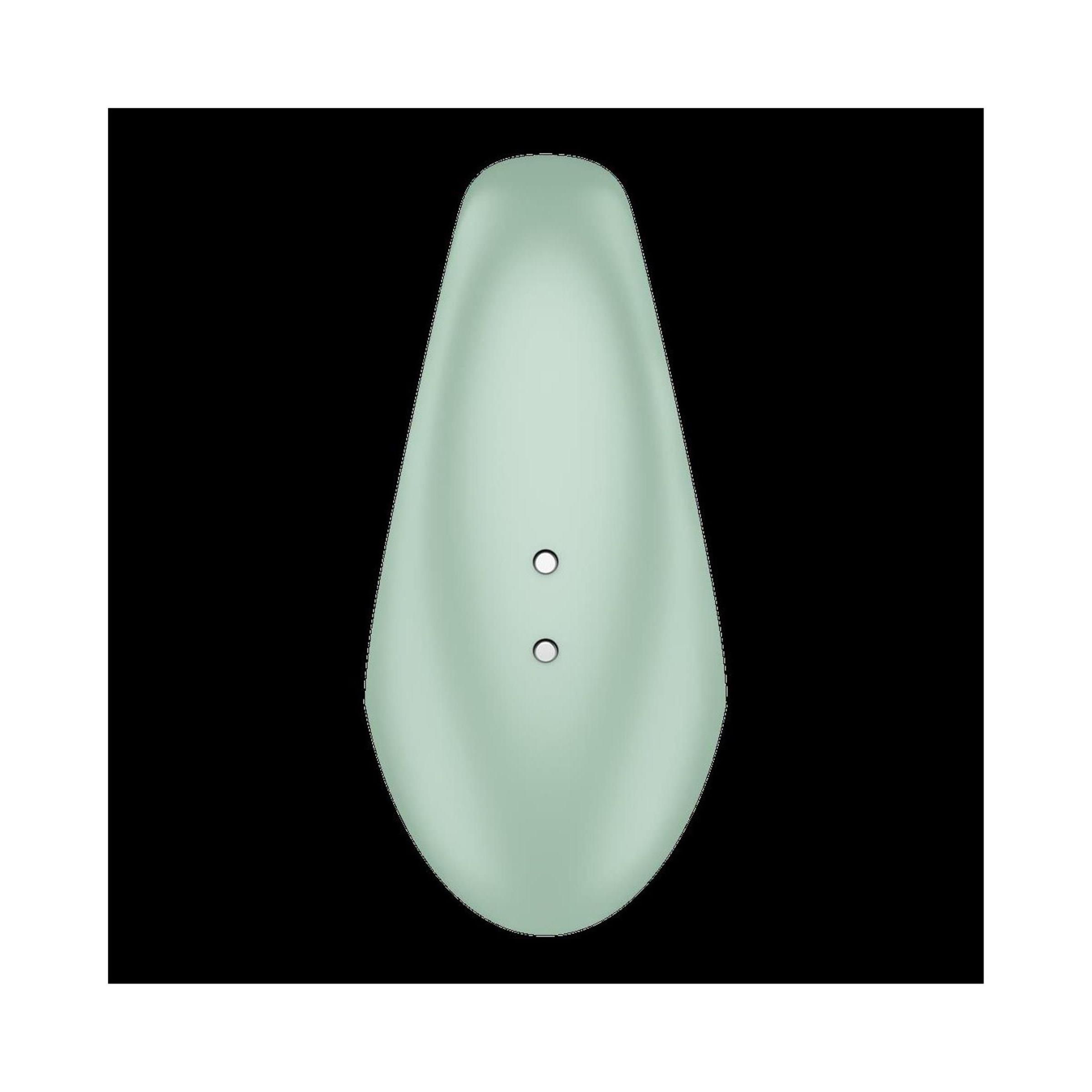 Anello per il pene color menta con vibratore per dita. A forma di goccia con due aperture. In silicone.