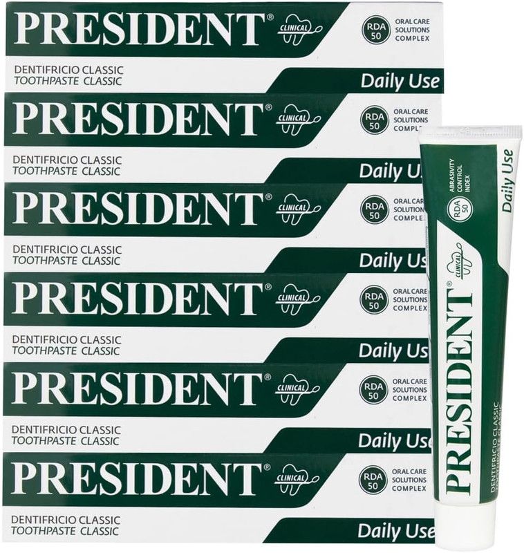 President KIT 6 Dentifricio Classic con estratti vegetali RDA 50 - 6x75ml