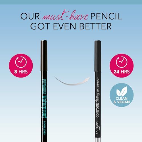 Due matite eyeliner, una nera, una verde. Sigillo "Clean & Vegan".