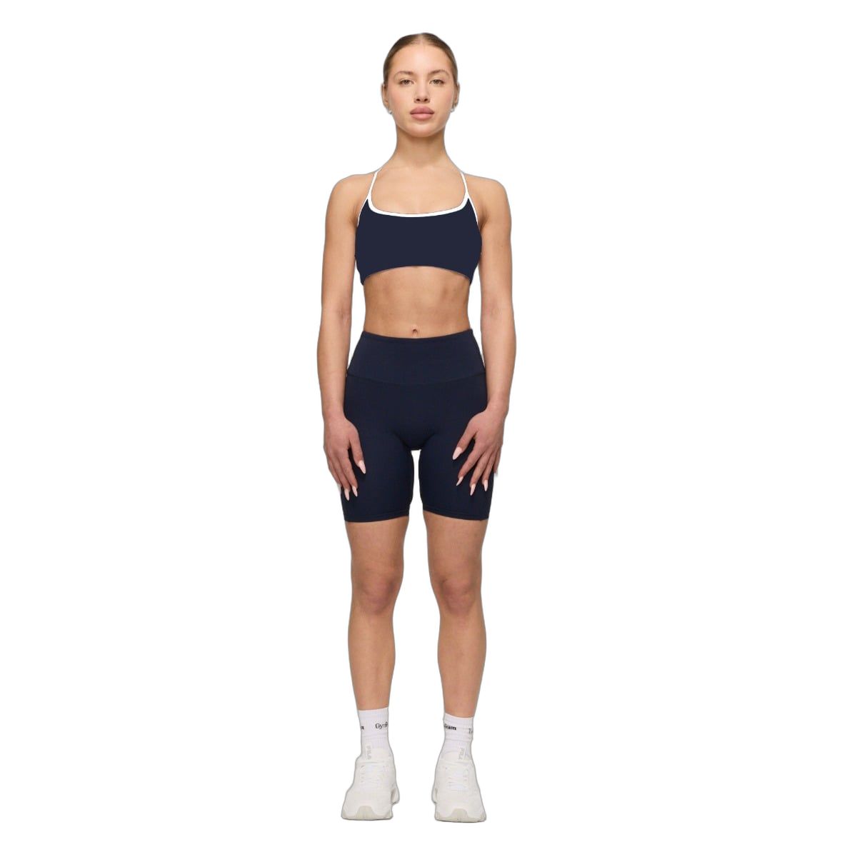 GymBeam Reggiseno sportivo donna Varsity senza chiusura con spalline blu