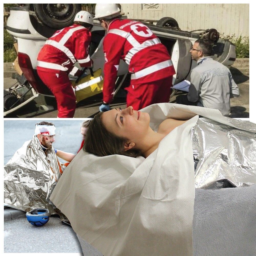 Medical Sud Coperta Isotermica monouso Termoriflettente in viscosa e polietilene cm 150 x 240