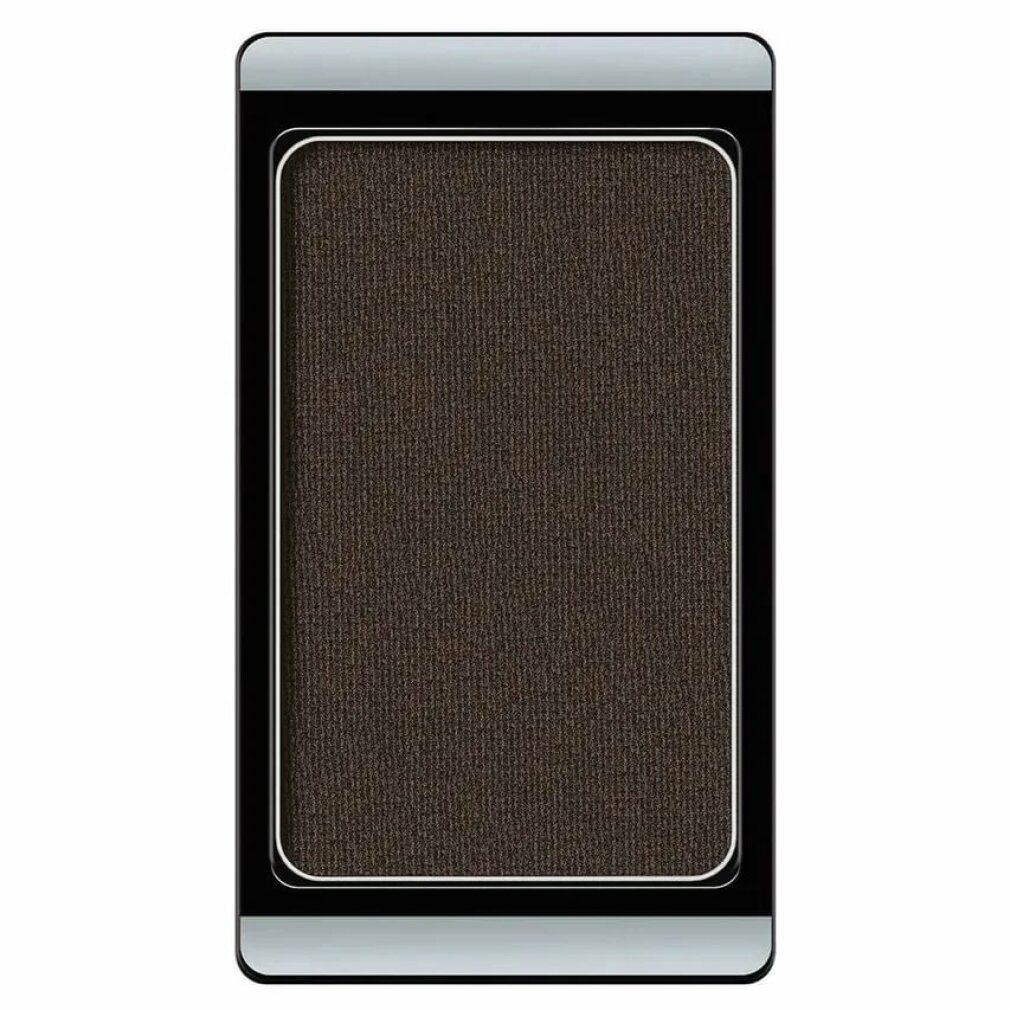 Ombretto Artdeco di forma rettangolare. Colore marrone scuro, circondato da una cornice argentata. Cornice nera.