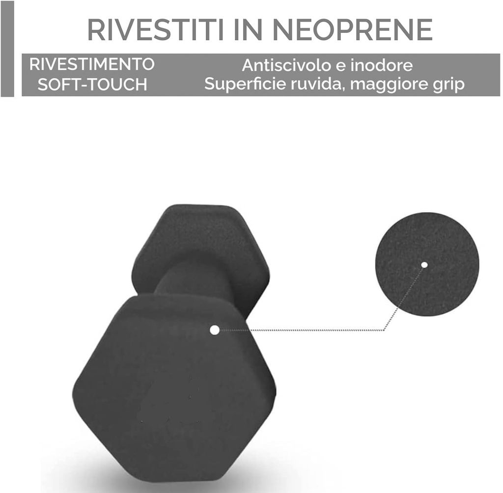 Manubrio con rivestimento in neoprene. Descrizione: antiscivolo e inodore.