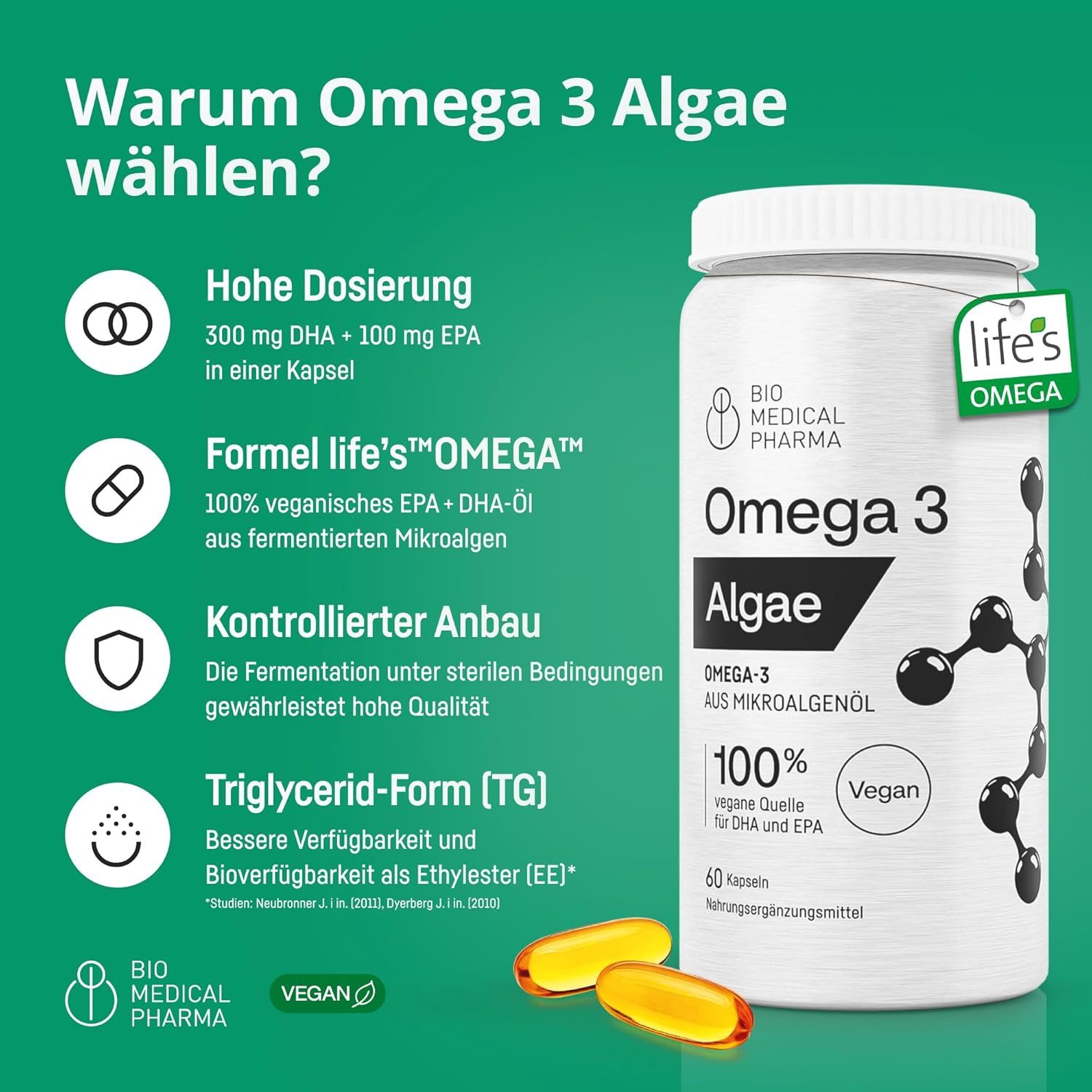 Bio Medical Pharma Capsule Omega 3 Vegan Olio di Alghe