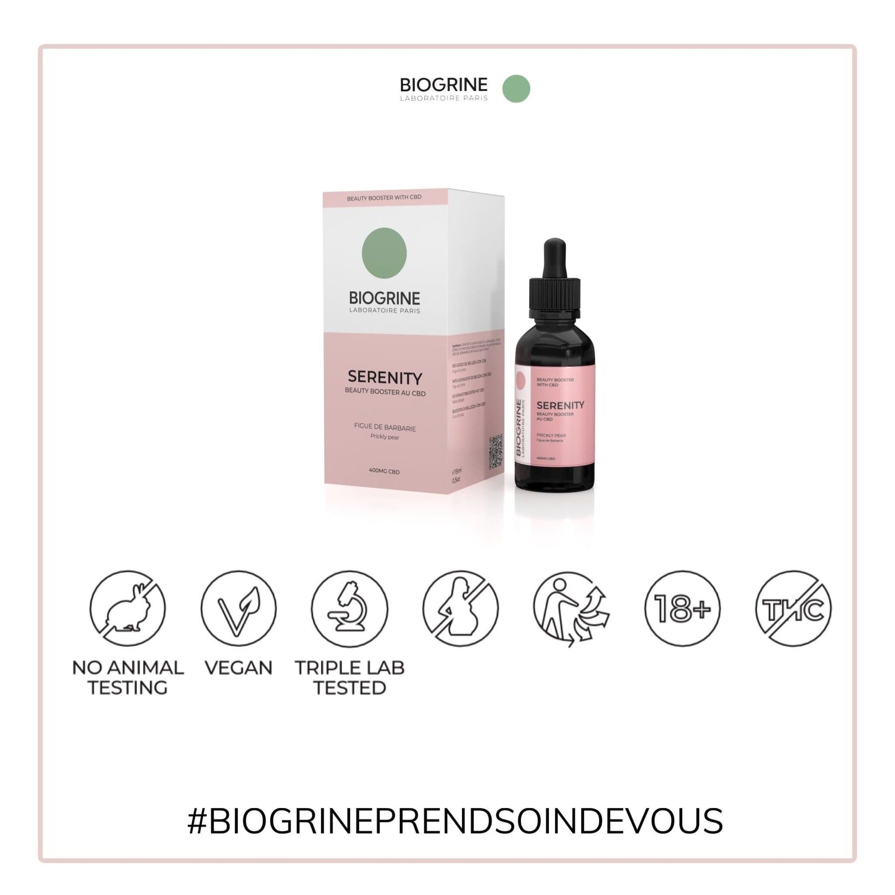BIOGRINE Siero bellezza intensivo "SERENITY" – Booster al CBD e Fico d’India
