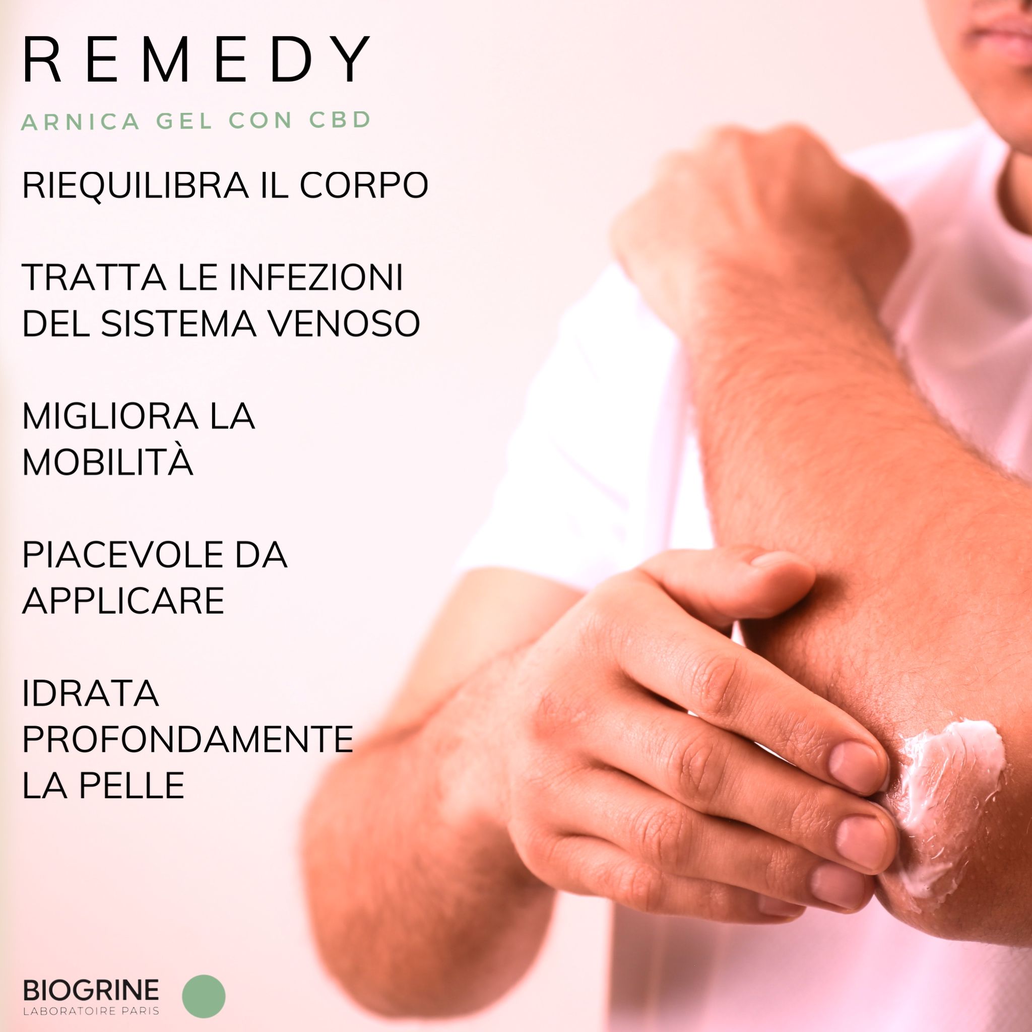 BIOGRINE Gel "REMEDY"  con Arnica, CBD Bio, Chiodi di Garofano e Cipresso