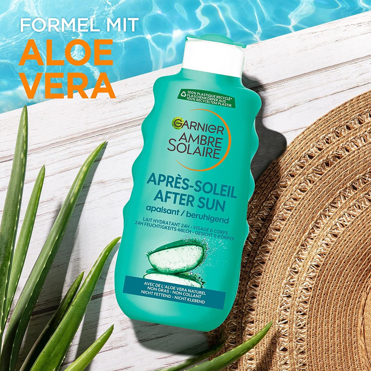Garnier Lozione Doposole, Lozione corpo rinfrescante e lenitiva con aloe vera