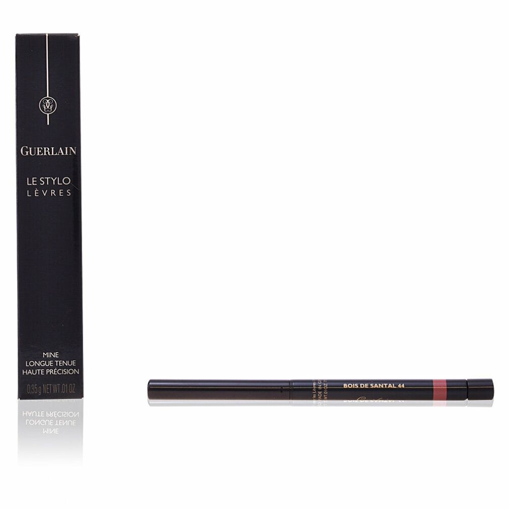 Guerlain Le Stylo Lèvres Bois de Santal 64. Matita labbra nera e confezione. Mina precisa, lunga tenuta.