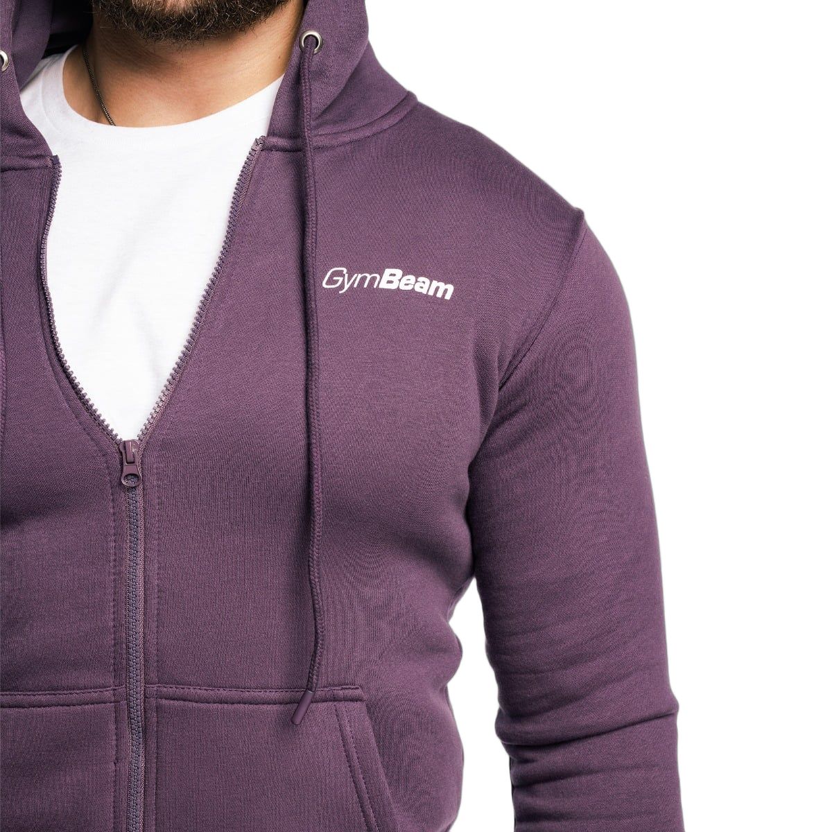 GymBeam Felpa uomo con zip cappuccio vestibilità regular Obsidian