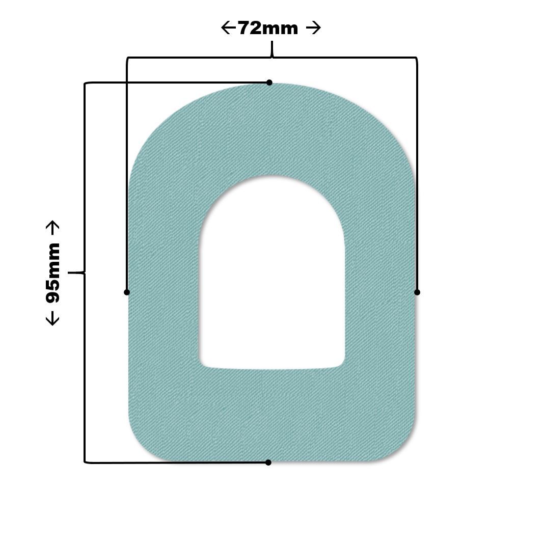 Cerotto ovale azzurro con apertura. Dimensioni: 95mm x 72mm. Per uso medico.