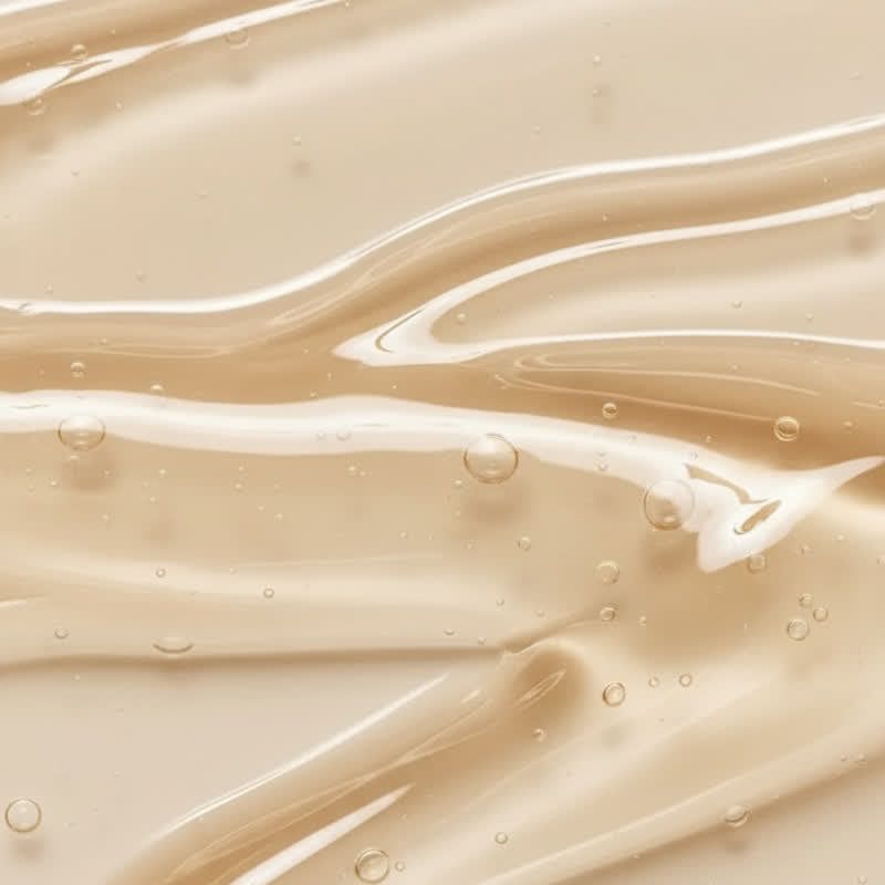 Primo piano di liquido trasparente con bolle. Texture ondulata, colore chiaro.