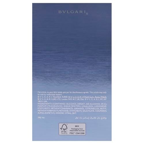 Retro della confezione spray Bvlgari Man Glacial Essence Eau de Parfum.
