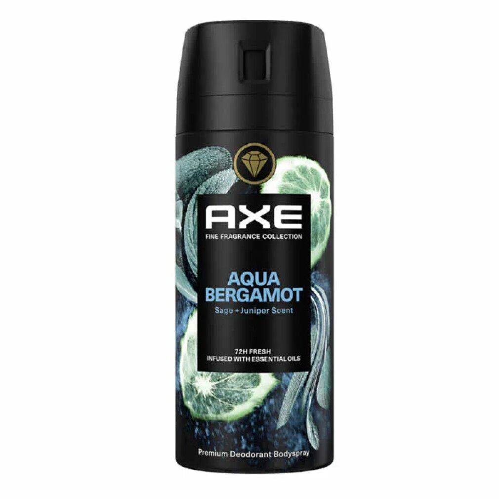 AXE Aqua Bergamot Premium Deodorant Bodyspray con profumi di salvia e ginepro.
