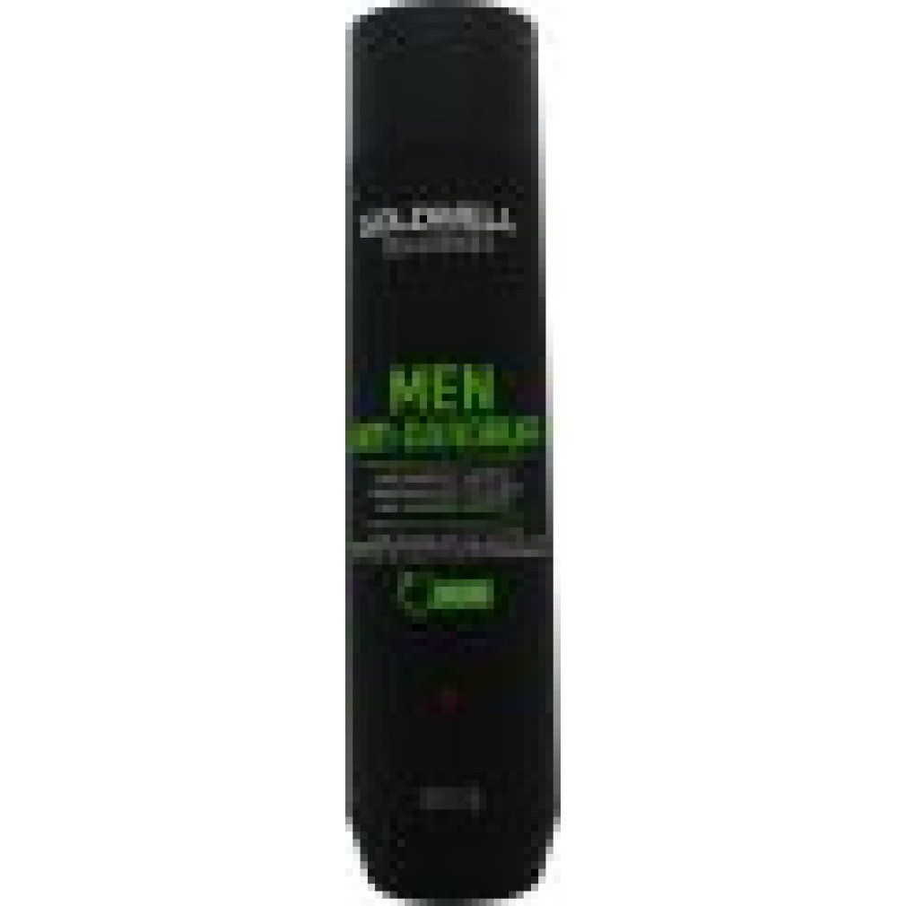 Flacone nero Goldwell Dualsenses Men Shampoo Antiforfora. Testo: Shampoo antiforfora. 300ml.
