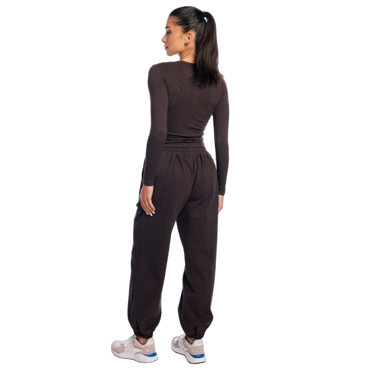 GymBeam T-shirt donna Aura slim a maniche lunghe Tee Brown