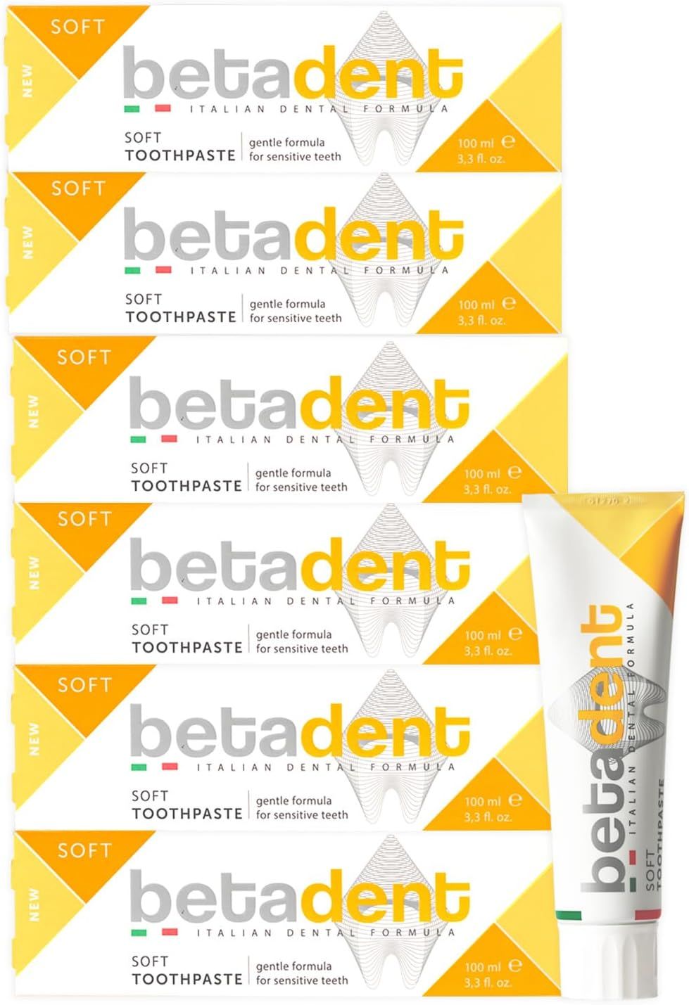 BETADENT - Dentifricio Soft - Denti Sensibili - Con aloe vera e tea tree oil