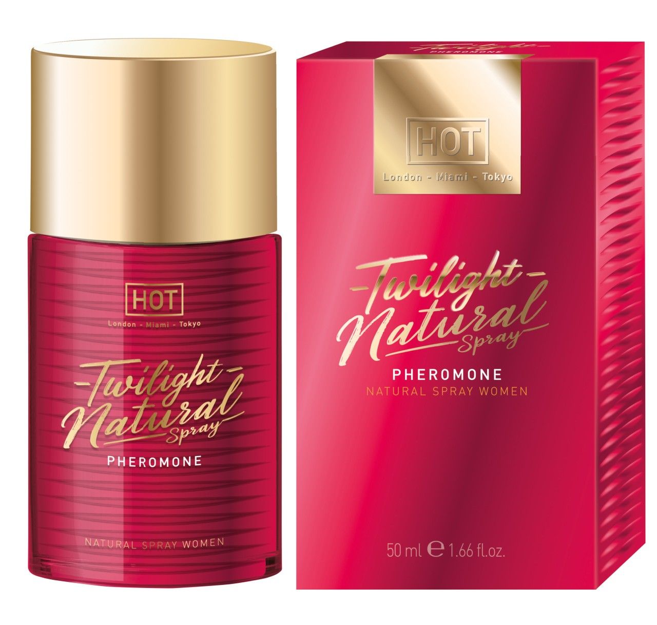Twilight Natural Spray Pheromone per donne, flacone e confezione da 50 ml.
