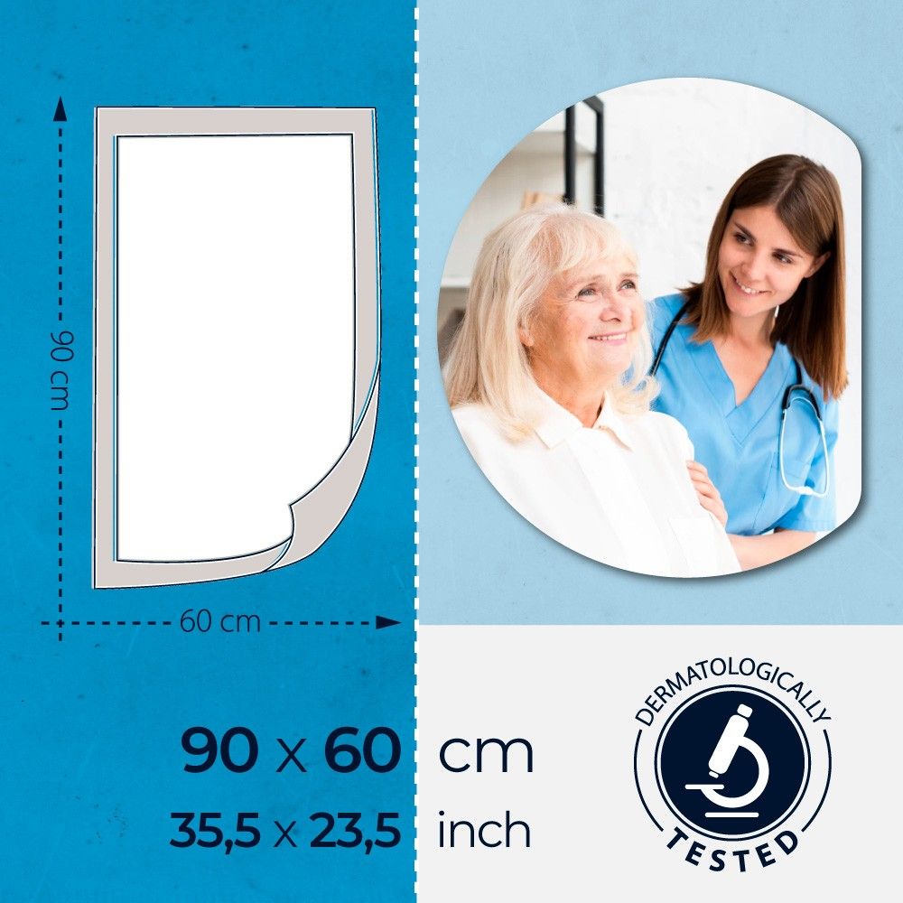 Traversa 90x60 cm. Dermatologicamente testato. Donna e anziana sullo sfondo.